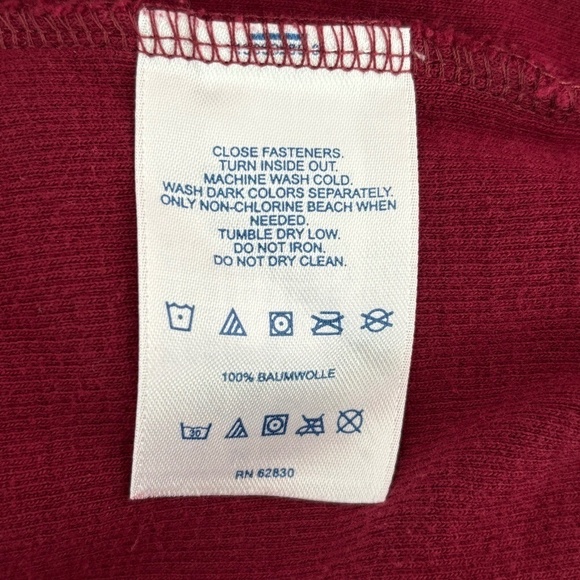 Lands' End 1/4 zip burgundy pullover 100% cotton nordic style sweater size L/T - Picture 14 of 15